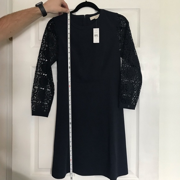 NWT LOFT Lace Sleeve Swing Dress - Picture 5 of 8